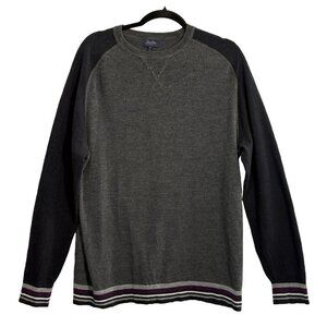 GOOD MAN Brand Men Merino Wool Pullover Long Sleeve Sweater Sz XL Gray 4-6